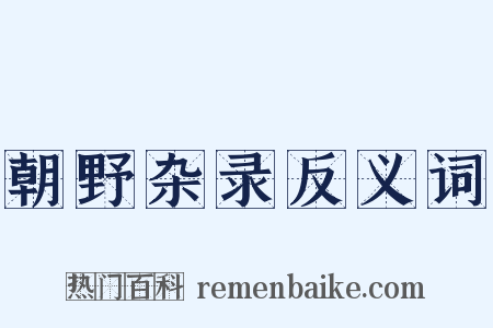 朝野杂录反义词是什么意思的图片